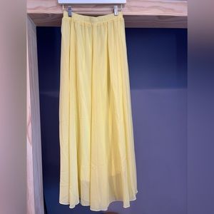 Chicwish Yellow Chiffon Maxi Skirt